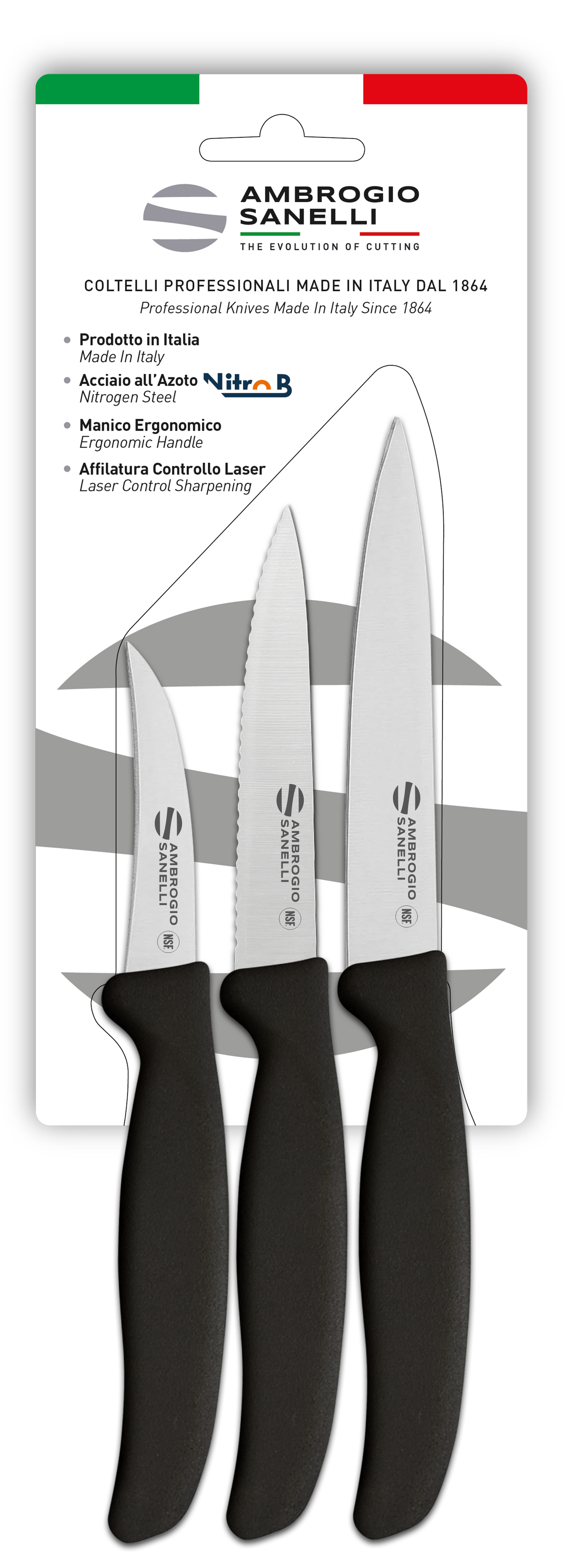 Ambrogio Sanelli Supra 3 Piece Paring Knives